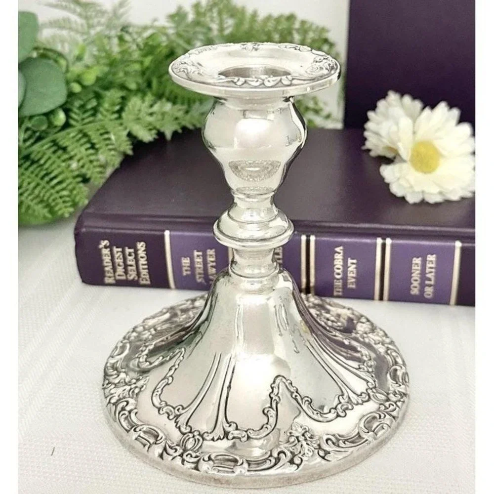Gorham Chantilly Candlesticks Silver Plate Vintage YC3004